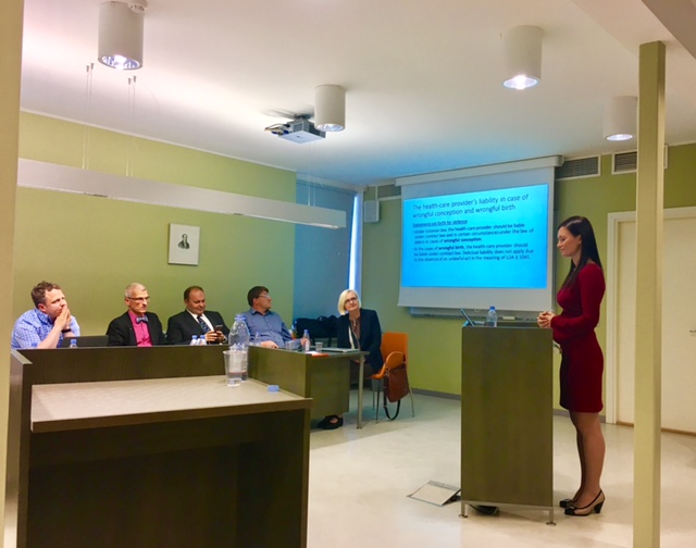 Dina Sõritsa doktoritöö "The health-care provider's civil liability in cases of prenatal damages" kaitsmine TÜ õigusteaduskonnas juunis 2017